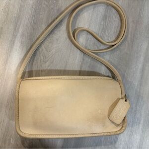 Vintage Coach Mitchell / Small Zipper Pouch 9655 in Bone with Brass Hardware